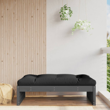 vidaXL szürke tömör fenyőfa kerti lábzsámoly párnával 120x80 cm kerti bútor