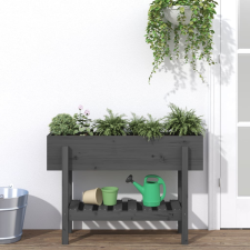 vidaXL Szürke tömör fenyőfa kerti magaságyás 101 x 30 x 69 cm kerti tárolás
