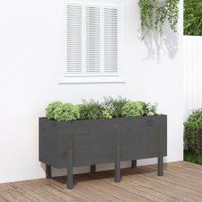 vidaXL szürke tömör fenyőfa kerti magaságyás 121 x 50 x 57 cm kerti tárolás
