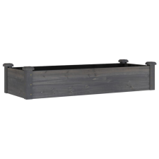 vidaXL szürke tömör fenyőfa kerti magaságyás béléssel 120x45x25 cm (364288) kerti tárolás