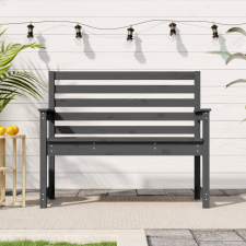 vidaXL szürke tömör fenyőfa kerti pad 109x48x91,5 cm kerti bútor