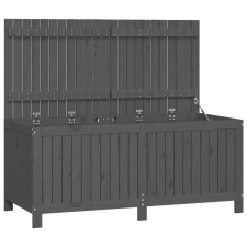 vidaXL szürke tömör fenyőfa kerti tárolóláda 147x68x64 cm (823852) kerti tárolás