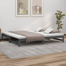 vidaXL szürke tömör fenyőfa kihúzható kanapéágy 2x(100x200) cm ágy és ágykellék