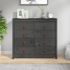 vidaXL szürke tömör fenyőfa kisszekrény 100 x 40 x 90 cm bútor