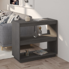 vidaXL szürke tömör fenyőfa könyvszekrény 80 x 35 x 71 cm bútor