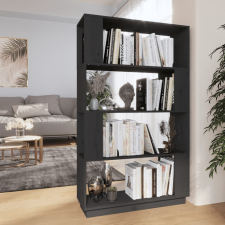 vidaXL szürke tömör fenyőfa könyvszekrény/térelválasztó 80x25x132 cm bútor