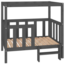 vidaXL szürke tömör fenyőfa kutyaágy 105,5x83,5x100 cm (822389) szállítóbox, fekhely kutyáknak