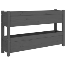 vidaXL szürke tömör fenyőfa növénytartó 112x25x66 cm (823929) kerti tárolás