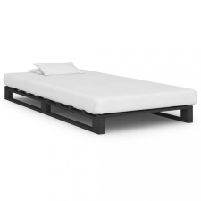 vidaXL Szürke tömör fenyőfa raklap ágykeret 100 x 200 cm ágy és ágykellék