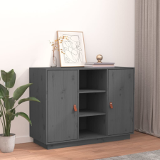 vidaXL szürke tömör fenyőfa tálalószekrény 100 x 40 x 75 cm bútor