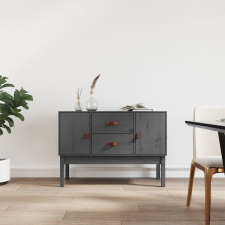 vidaXL szürke tömör fenyőfa tálalószekrény 110 x 40 x 78 cm bútor