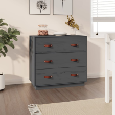 vidaXL szürke tömör fenyőfa tálalószekrény 80 x 40 x 75 cm bútor