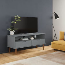 vidaXL szürke tömör fenyőfa TV-szekrény 106 x 40 x 49 cm bútor