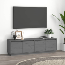 vidaXL szürke tömör fenyőfa TV-szekrény 156 x 37 x 45 cm bútor