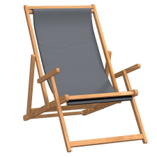 vidaXL szürke tömör tíkfa összecsukható strandszék (317698) kerti bútor