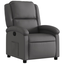 vidaXL szürke valódi bőr dönthető fotel (371792) bútor
