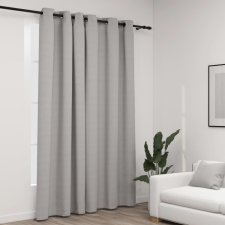 vidaXL Szürke, vászonhatású sötétítőfüggöny fűzőkarikával 290 x 245 cm lakástextília