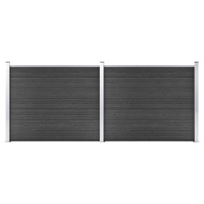 vidaXL szürke WPC kerítéspanelszett 353 x 146 cm építőanyag