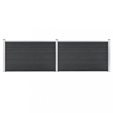 vidaXL Szürke wpc kerti kerítés 353 x 106 cm kerti bútor