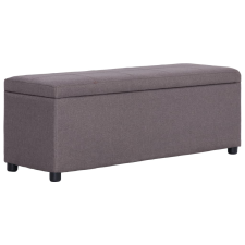 vidaXL Szürkésbarna poliészter pad tárolórekesszel 116 cm bútor