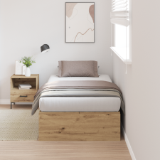 vidaXL Tároló Ágykeret Artisan Oak 100x200 cm ágy és ágykellék