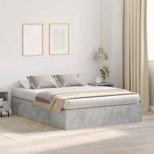 vidaXL Tároló Ágykeret Betongris 140x190 cm ágy és ágykellék