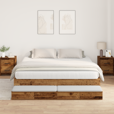 vidaXL Tároló Ágykeret Régi Fa 180x200 cm ágy és ágykellék