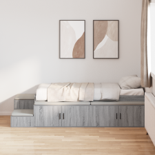vidaXL Tároló Ágykeret Szürke Sonoma 75x190 cm ágy és ágykellék