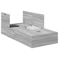 vidaXL Tároló Ágykeret Szürke Sonoma 90x200 cm (3335346) ágy és ágykellék