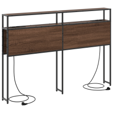 vidaXL Tároló fejtámla fejtámlával tárolóval Barna tölgy 160 cm Faanyag (859764) ágy és ágykellék