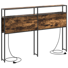 vidaXL Tároló fejtámla fejtámlával tárolóval Füstölt tölgy 140 cm Faanyag (859752) ágy és ágykellék