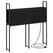 vidaXL Tároló fejtámla fejtámlával tárolóval Musta tammi 100 cm Faanyag (859790) ágy és ágykellék