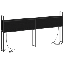 vidaXL Tároló fejtámla fejtámlával tárolóval Musta tammi 180 cm Faanyag (859820) ágy és ágykellék