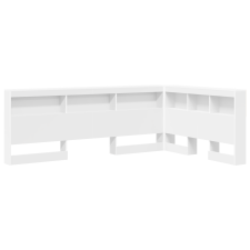 vidaXL Tároló fejtámla polcokkal fejtámlával tárolóval Fehér 120 cm Faanyag (3335477) ágy és ágykellék