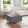  vidaXL Tároló oszmán párnával Szürke 80 x 80 x 45 cm Műbőr