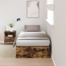 vidaXL Tárolóágykeret Füstölt tölgy 90x200 cm ágy és ágykellék