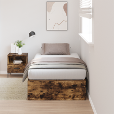 vidaXL Tárolóágykeret Füstölt tölgy 90x200 cm ágy és ágykellék