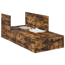 vidaXL Tárolóágykeret Füstölt tölgy 90x200 cm (3335345) ágy és ágykellék