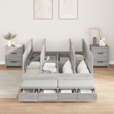 vidaXL tárolóágykeret szürke sonoma 120x200 cm ágy és ágykellék