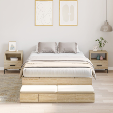 vidaXL tárolós ágykeret Sonoma tölgy 120x200 cm ágy és ágykellék