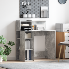 vidaXL tárolós asztal Beton szürke 90x48x101.5 cm Szerelt fa íróasztal