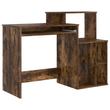 vidaXL Tárolós íróasztal Füstölt tölgy 120.5x44x88.5 cm Szerelt Fa (869478) íróasztal