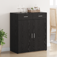 vidaXL tárolószekrény fekete tölgy 80x42,5x93,5 cm szerelt fa bútor