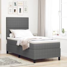 vidaXL Táskaláda Ágy Matraccal Világosszürke 100x200 cm Kordbársony Szövet ágy és ágykellék