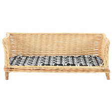 vidaXL természetes fűzfa kutyakosár párnával 90 x 54 x 35 cm (170775) szállítóbox, fekhely kutyáknak