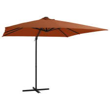 vidaXL terracotta konzolos napernyő LED-világítással 250 x 250 cm kerti bútor