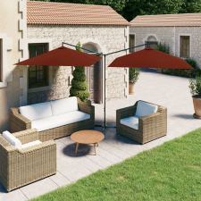 vidaXL terrakotta dupla napernyő acélrúddal 600 x 300 cm kerti bútor