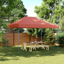 vidaXL Terrakotta összecsukható felugró rendezvénysátor 410x279x315 cm kerti bútor