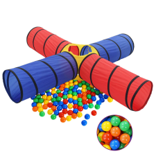 vidaXL többszínű gyerek-játszóalagút 250 labdával játszósátor, alagút