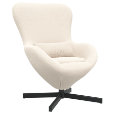 vidaXL Tojásfotel Krém Curly Gyapjú-szerű Szövet (42002769) bútor